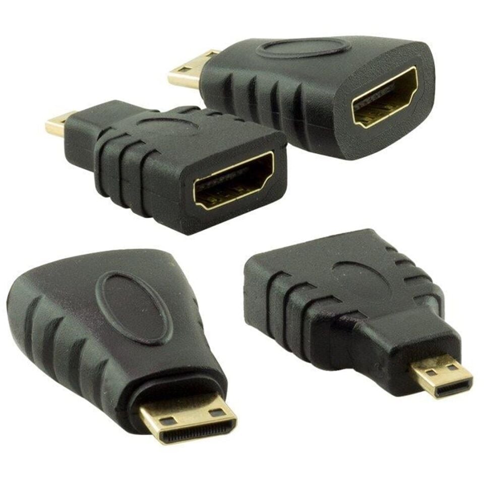 Powermaster PM-6285 Plastik 1.5 Metre  Siyah 3İn1 Set HDMI Kablo  (HDMI+Micro HDMI+Mini HDMI)