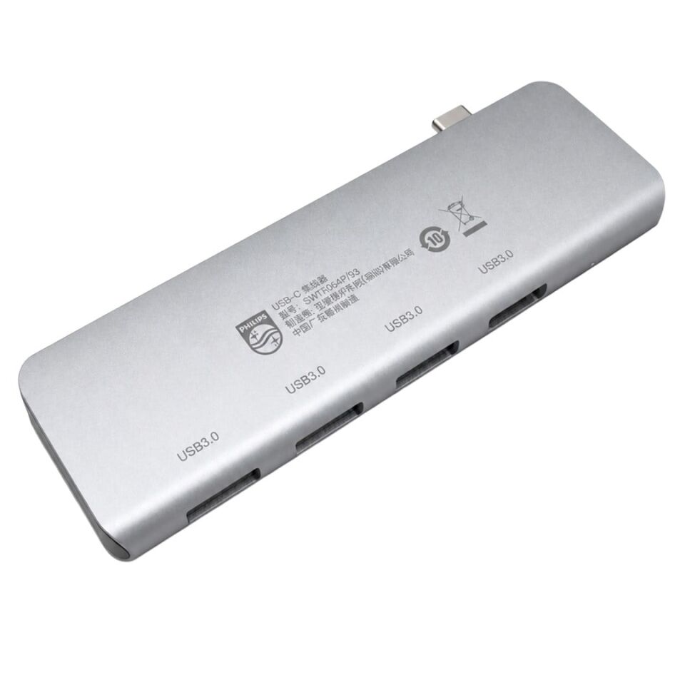 Philips SWR1604P/93 USB-C To 4 Port USB 3.0 Ultra İnce Alüminyum Hub Çoklayıcı