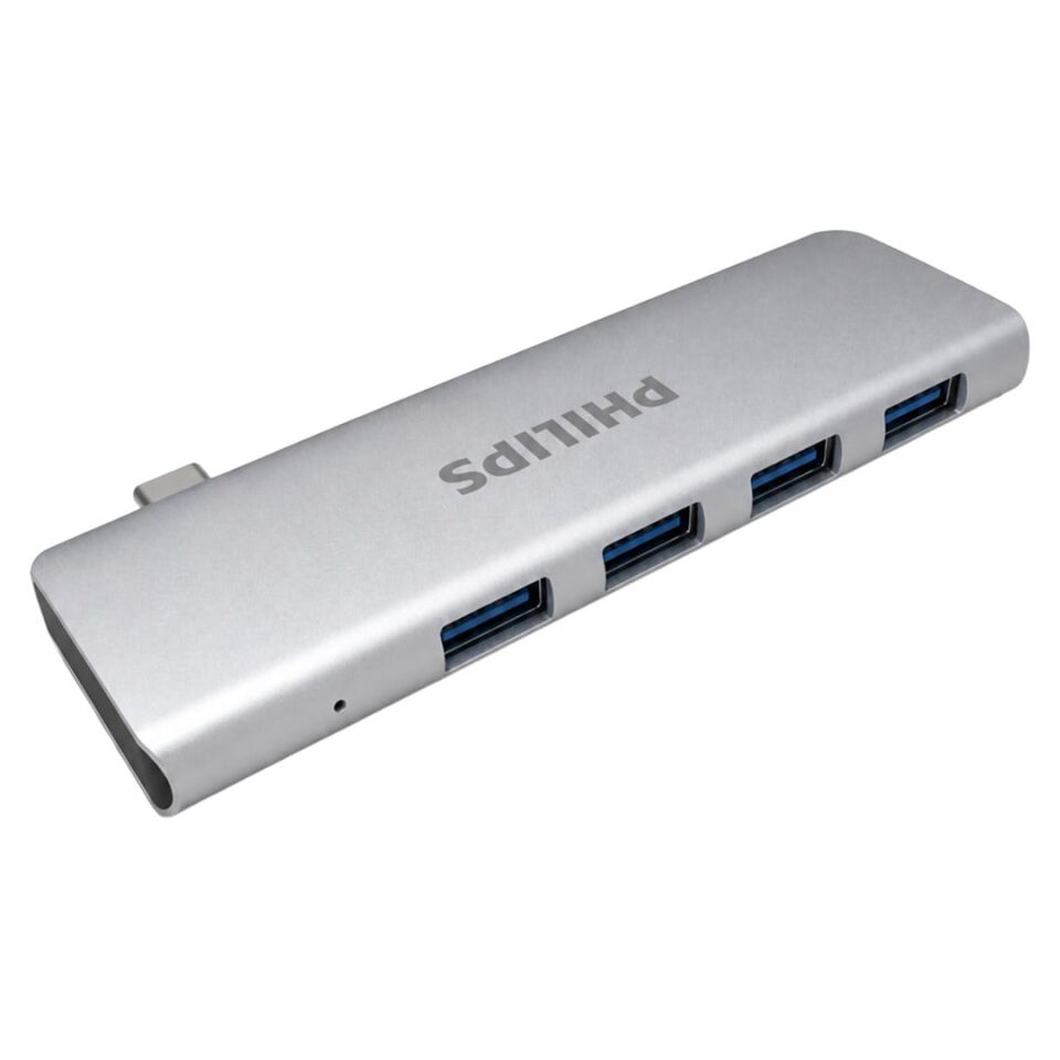 Philips SWR1604P/93 USB-C To 4 Port USB 3.0 Ultra İnce Alüminyum Hub Çoklayıcı