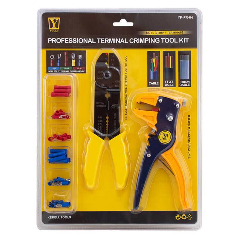 Ayt YesKit YK-PR-04 Terminal Sıkma Pensesi Kablo Sıyırma Pensesi Uç Seti