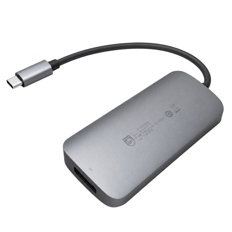 Philips SWR1602T/93 USB-C 7'Si 1 Arada 8K DP + Dual 4K HDMI 100W PD Çok Fonksiyonlu Hub
