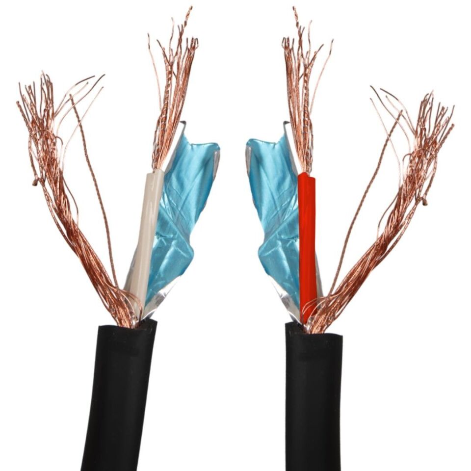 Magicvoice AV808 Profesyonel 2 Damarlı Blendajlı Enstrüman Mikrofon Ses Kablosu Stereo 100 Metre OD 8.0 (Folyo Zırhlı)