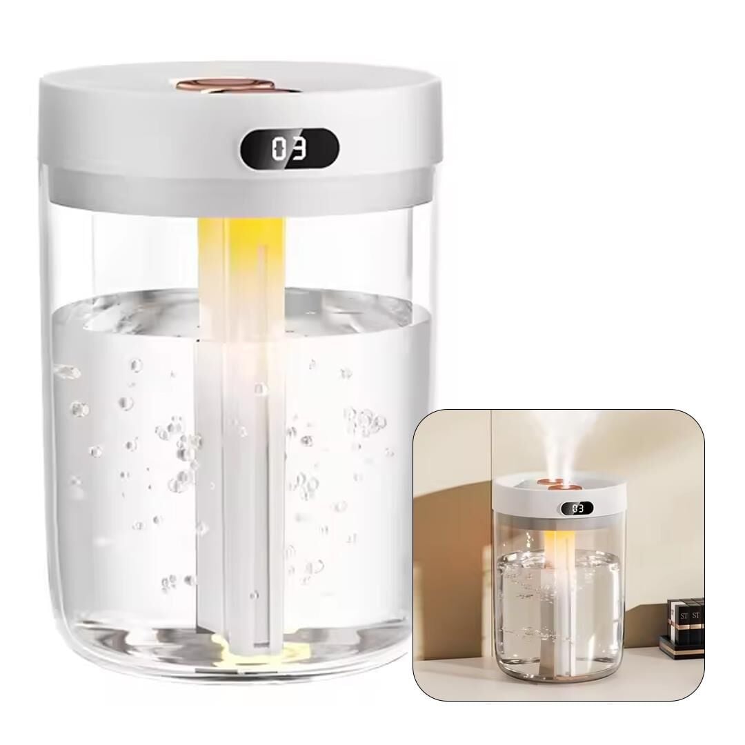 Powermaster 3W H20 Hava Nemlendirici Çift Püskürtmeli Oda Nemlendirme Cihazı 750 Ml Hazneli