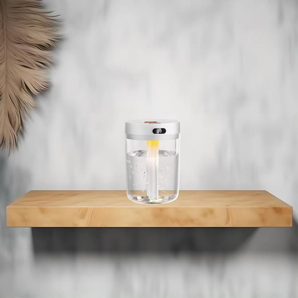 Powermaster 3W H20 Hava Nemlendirici Çift Püskürtmeli Oda Nemlendirme Cihazı 750 Ml Hazneli