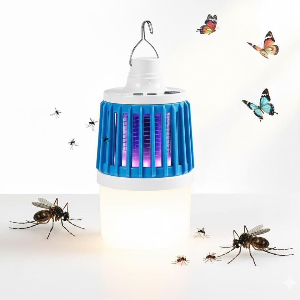 Powermaster MX-858 USB'li Sinek Öldürücü Özellikli 3 Modlu Şarjlı Kamp Feneri Sivri Sinek Cız