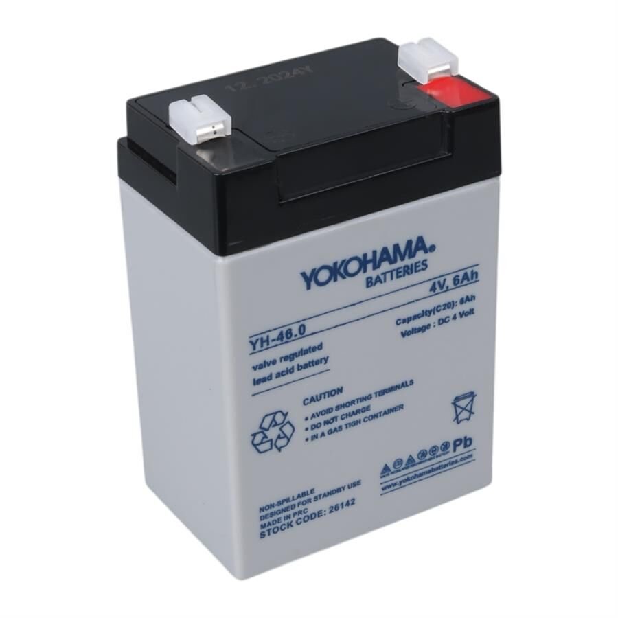 Ayt Yokohama YH-46.0 4 Volt 6 Amper Kuru Akü 68x45x95 mm Yeni Tarihli Taze Akü