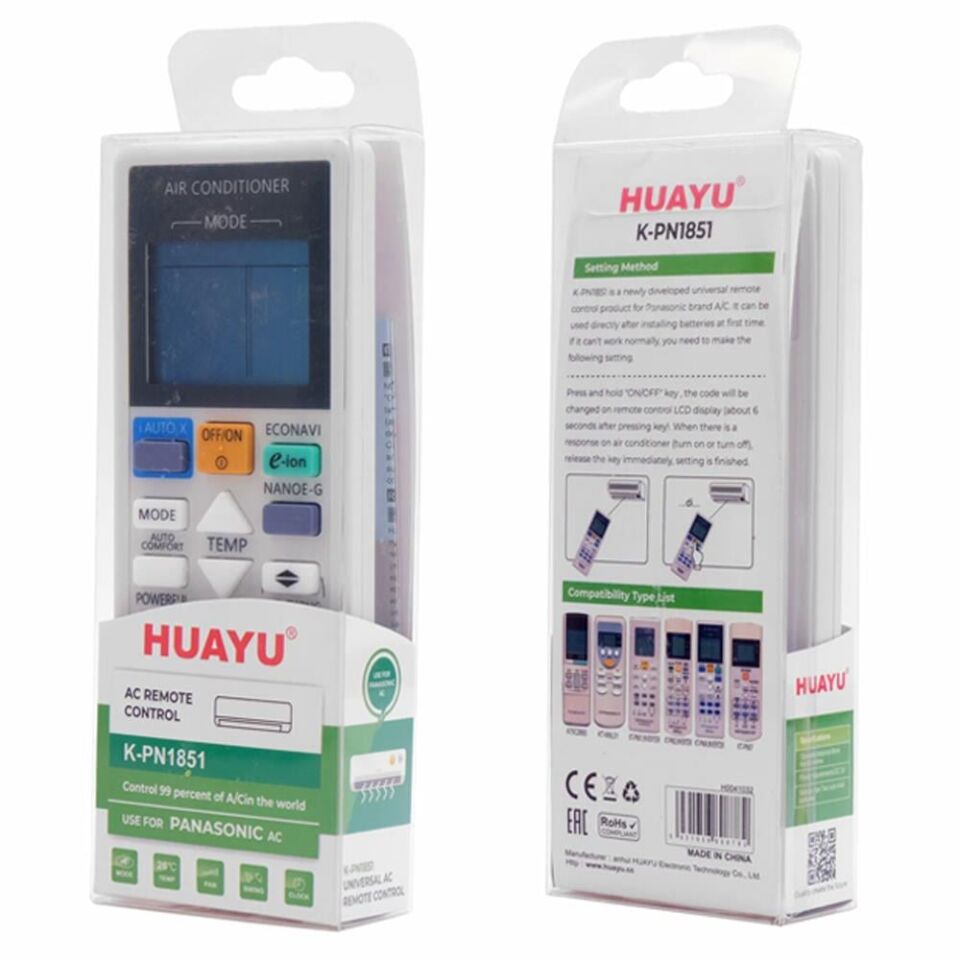 Huayu K-PN1851 Universal Panasonic Klima Kumandası Tüm Panasonik Klimalara Uyumlu