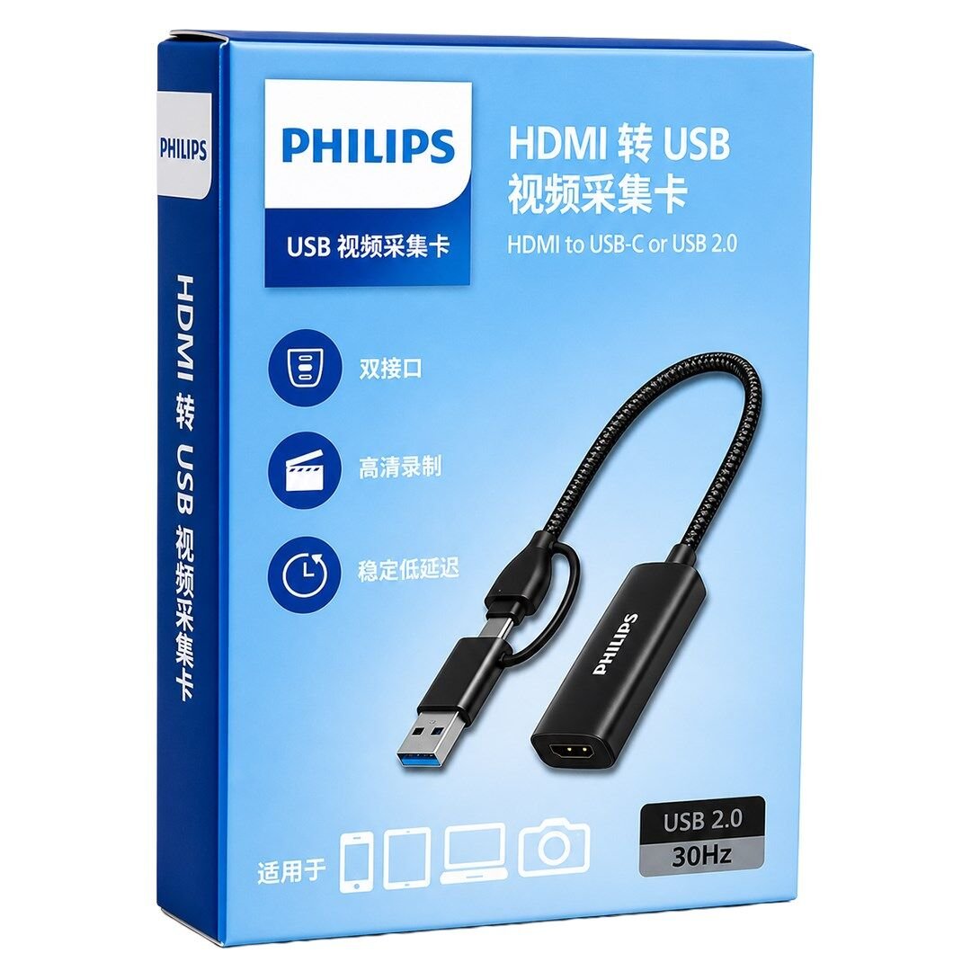 Philips SWR1650F/93 HDMI To USB-C / USB 2.0 Full HD Görüntü Yakalama Kartı (Video Capture Card)
