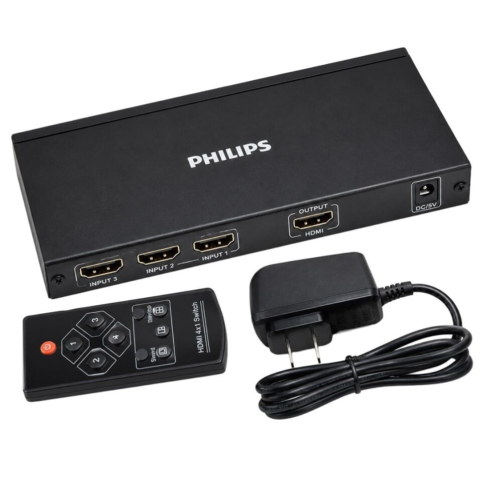Philips SWR9101W/93 HDMI Quad Multi-Viewer 4-Giriş 1-Çıkış Ekran Bölücü Ve Seçici Switch