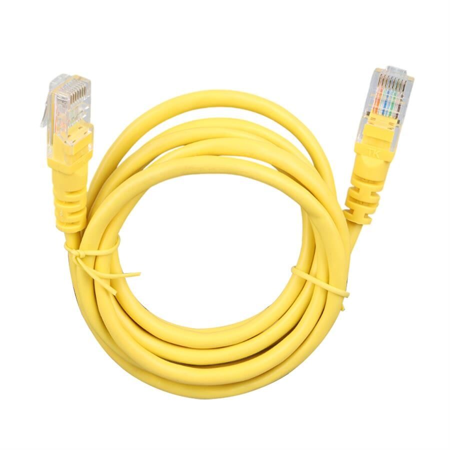 1.5 Metre Sarı 24 Awg Cat5 Ethernet Kablosu 150 Cm Jack Soketleri Takılı Hazır İnternet Kablosu