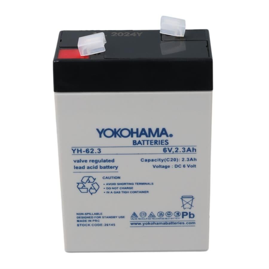 Ayt Yokohama YH-62.3 6 Volt 2.3 Amper Akü 101x66x33 mm Yeni Tarihli Taze Akü