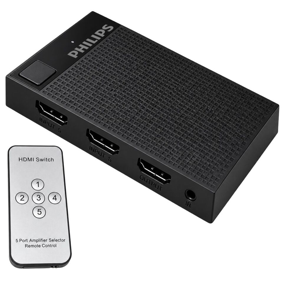 Philips SWV9023D/93 5-Giriş 1-Çıkış 4K HDMI Switch (Seçici)