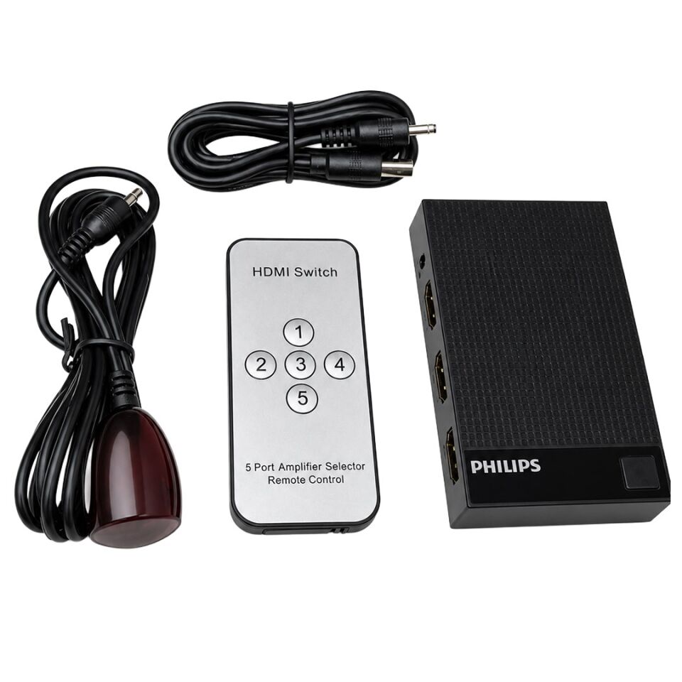 Philips SWV9023D/93 5-Giriş 1-Çıkış 4K HDMI Switch (Seçici)