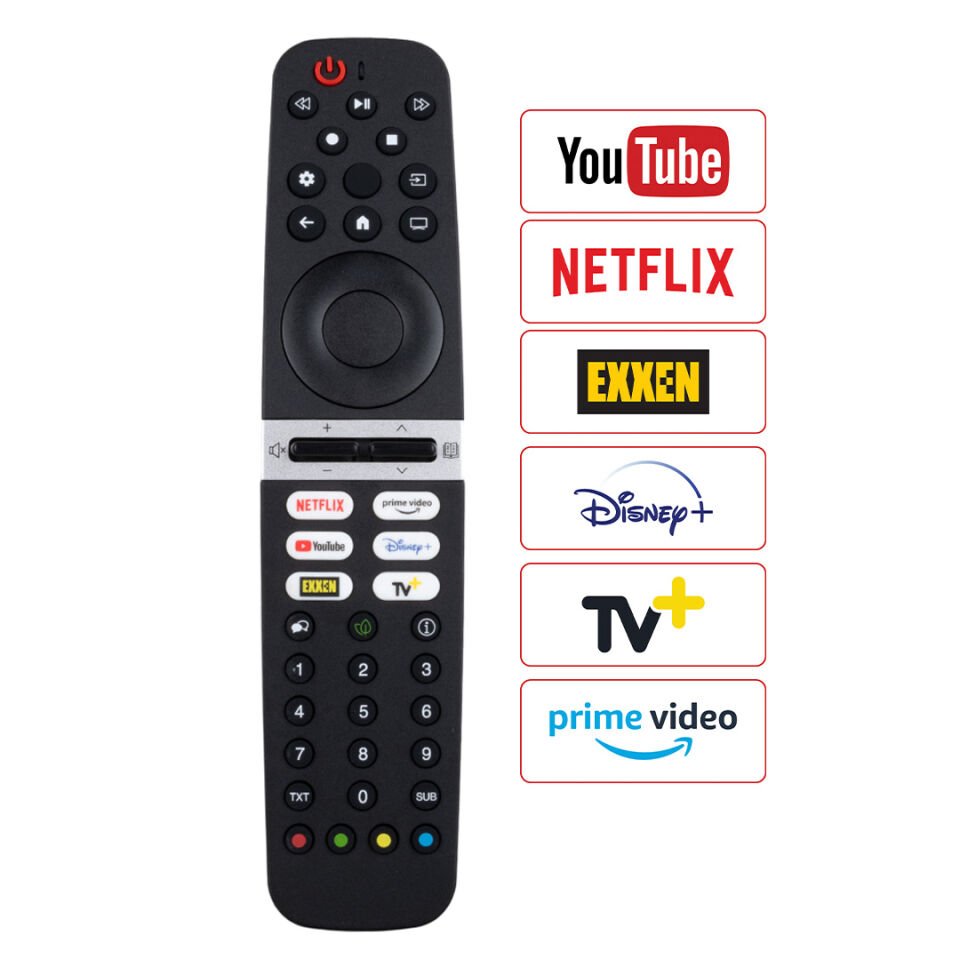 Ayt Weko Arçelik Beko Grundıg Ses Komutsuz Netflix Prime Video Youtube Disney Exxen TV Tuşlu Lcd TV Kumanda
