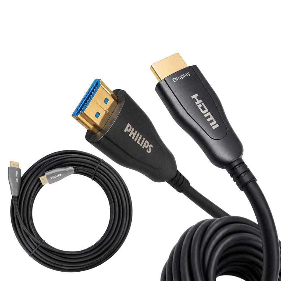 Philips SWR3019W/93 45 Metre 4K 60Hz AOC Fiber Optik HDMI Kablo Çinko Alaşım Gövde