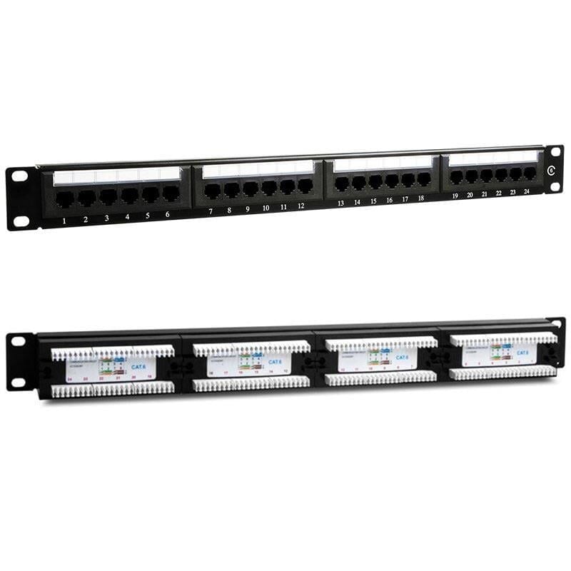 Powermaster PM-4494 24’Lü Utp Cat6 Patch Panel 19 İnç Kabinde Kullanılabilir Ethernet İnternet Soket