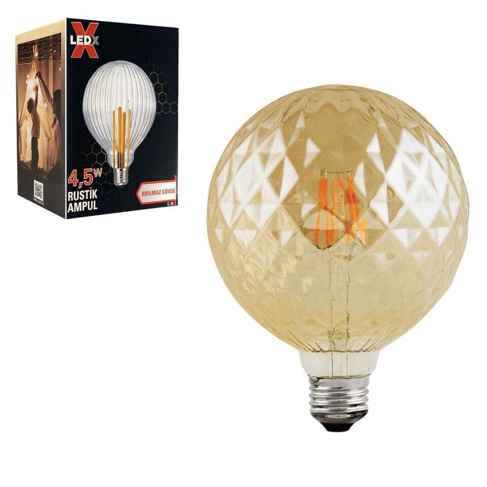 Ayt Ledx GDS-95 Kırılmaz Gövde 4,5 Watt Rustik Ampul Dekoratif Lamba Aydınlatma