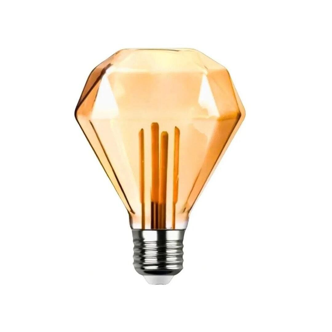 Ayt Ledx GD-95 Kırılmaz Gövde Diamond Elmas Kesim 4,5 Watt Amber Rustik Ampul Dekoratif Aydınlatma