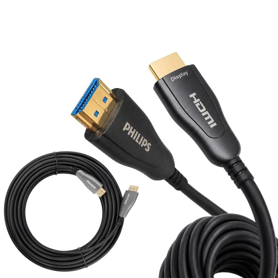 Philips SWR3019W/93 70 Metre 4K 60Hz AOC Fiber Optik HDMI Kablo Çinko Alaşım Gövde