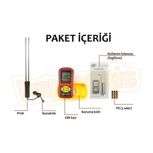 BENETECH GM640 Tahıl Mısır Buğday Çeltik Nem Ölçer Cihazı Aleti