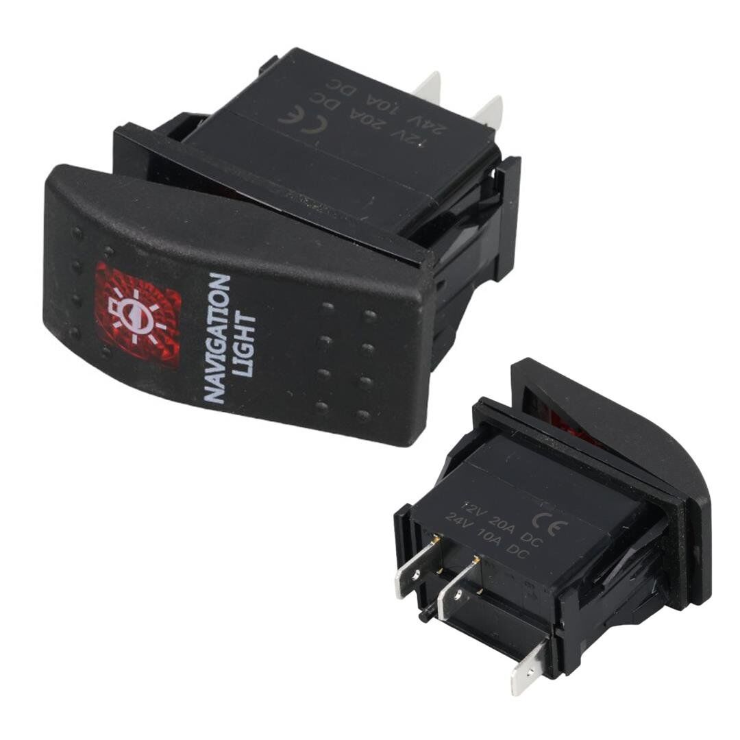 Ayt Navigasyon Sembollu Lambalı Işıklı Araç On Off Aç Kapa Anahtar Düğme Oto İçin 12-24 Volt Switch 3 Pinli