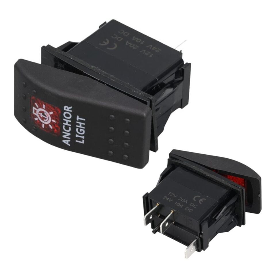 Ayt Deniz Feneri Sembollu Lambalı Işıklı Araç On Off Aç Kapa Anahtar Düğme Oto İçin 12-24 Volt Switch 3 Pinli