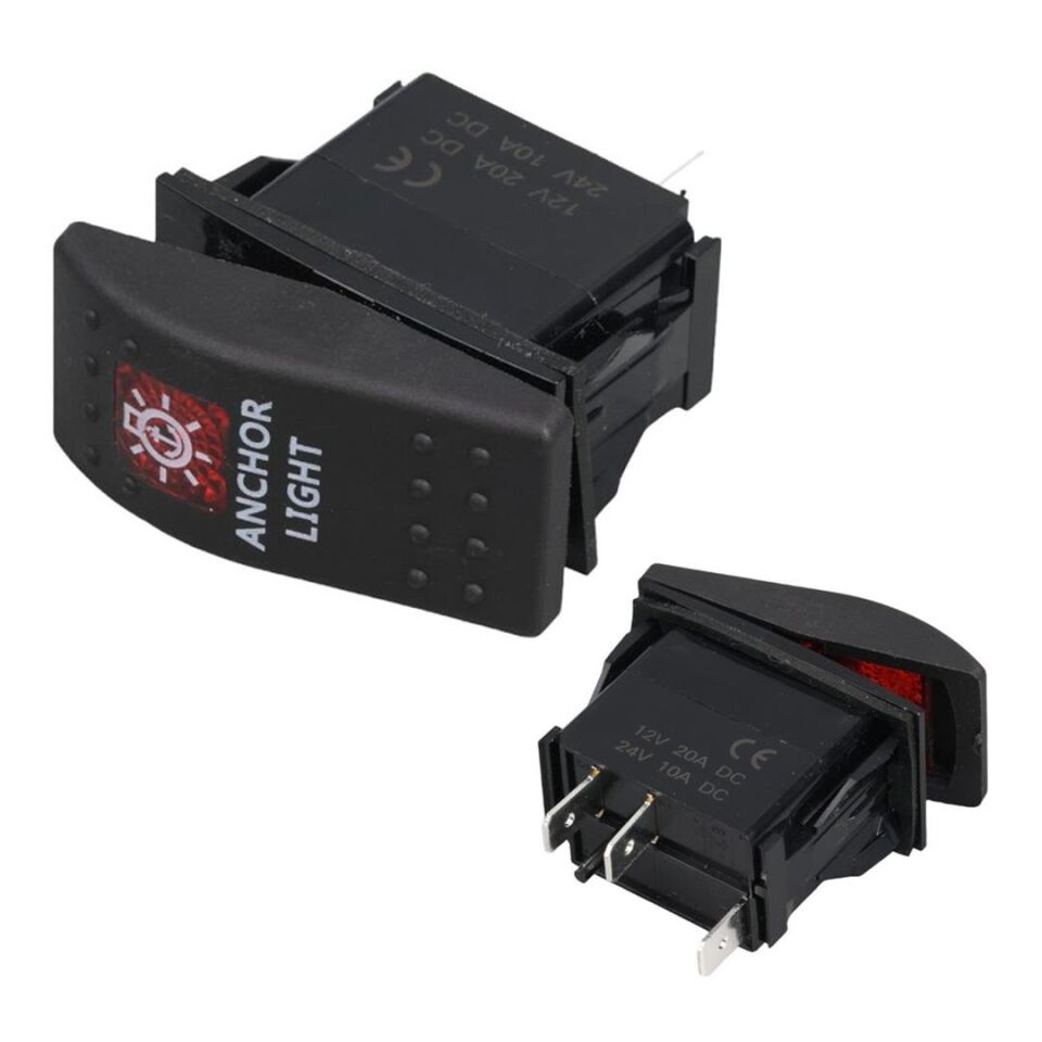 Ayt Deniz Feneri Sembollu Lambalı Işıklı Araç On Off Aç Kapa Anahtar Düğme Oto İçin 12-24 Volt Switch 3 Pinli