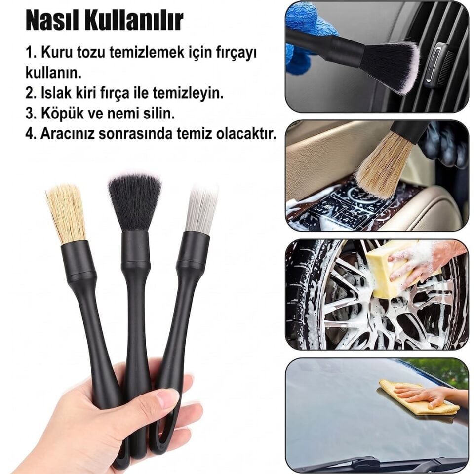 Sunup SN-29167 Çok Fonksiyonlu 5'Li Oto Detay Temizleme Fırça Seti