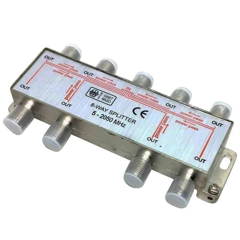 Ayt 1 8 Uydu Dağıtıcısı 5-2500 Mhz Splitter Tek Sinyal Girişini 8 Çıkışa Çoklayıcı
