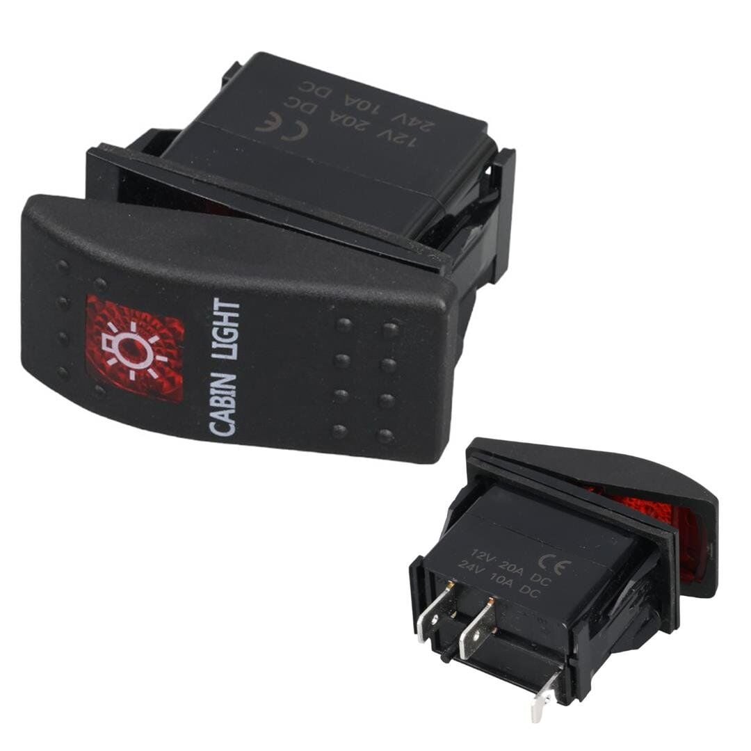 Kabin Lambası Sembollu Lambalı Işıklı Araç On Off Aç Kapa Anahtar Düğme Oto İçin 12-24 Volt Switch 3 Pinli