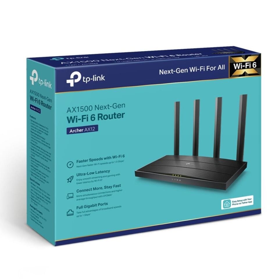 Tp-Link Archer AX12 AX1500 1200Mbps Dual Band Gigabit Wifi 6 Router
