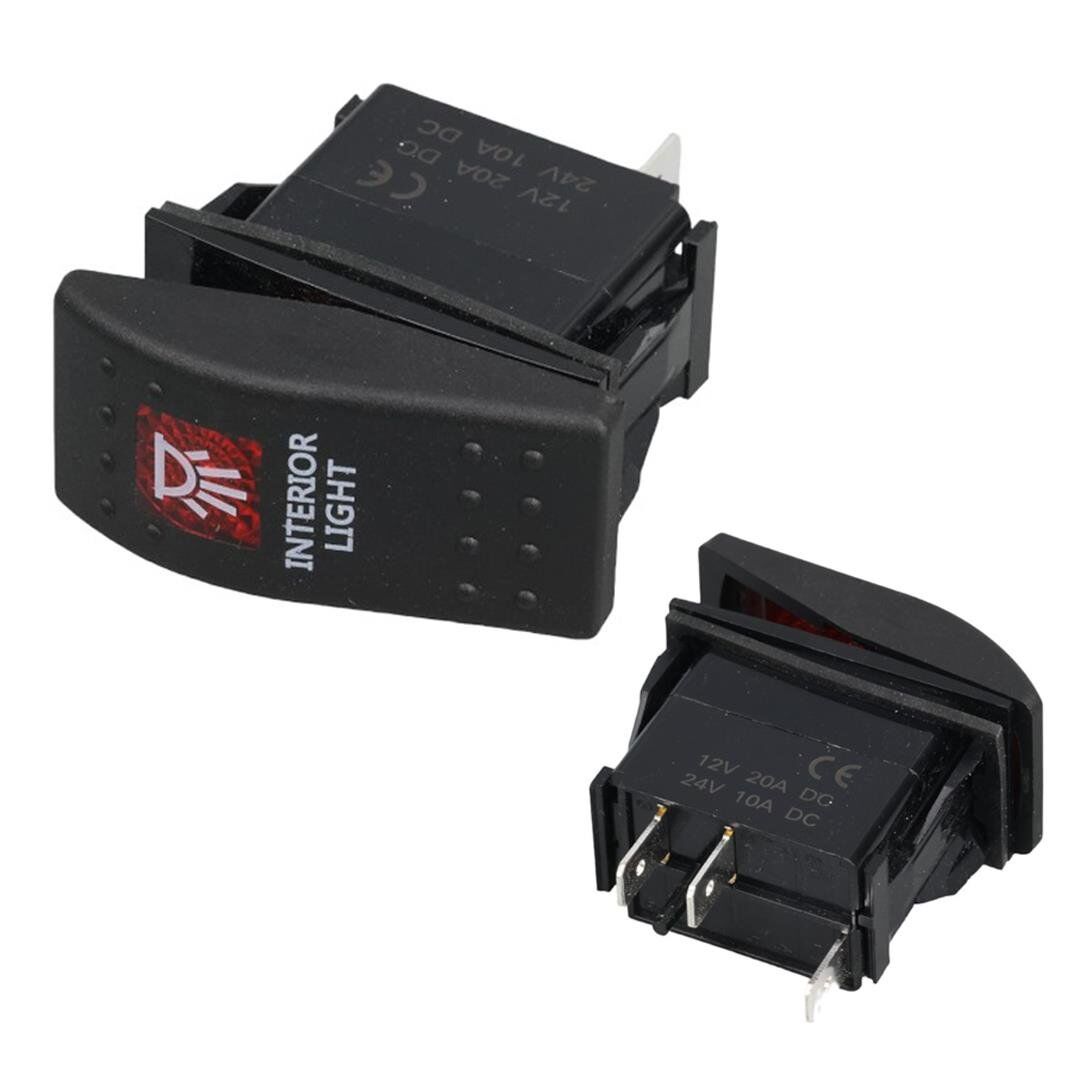 Ayt İç Aydınlatma Sembollu Lambalı Işıklı Araç On Off Aç Kapa Anahtar Düğme Oto İçin 12-24 Volt Switch 3 Pinli