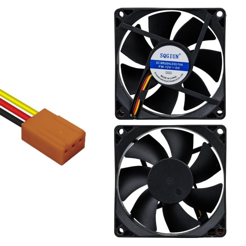 Powermaster Ic-216 Fırçasız DC Fan 80x80x25 Mm 12 Volt 2 Pin Soğutucu Fan 8x8x2.5 Cm