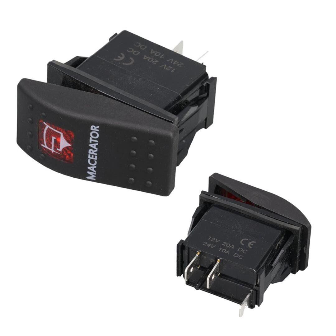Macaratör Sembollu Lambalı Işıklı Araç On Off Aç Kapa Anahtar Düğme Oto İçin 12-24 Volt Switch 3 Pinli