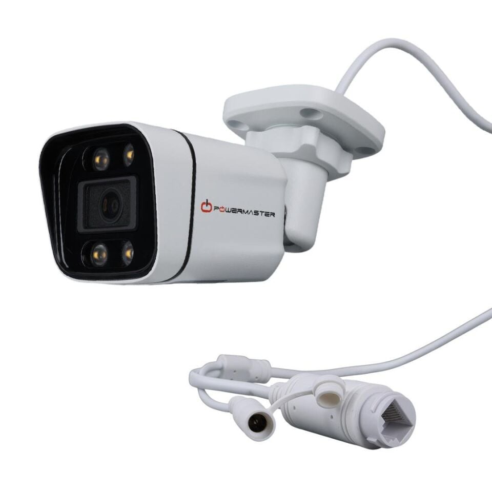 Powermaster PM-6380 2MP H265+Poe Kamera  Metal Kasa IP Güvenlik Kamerası