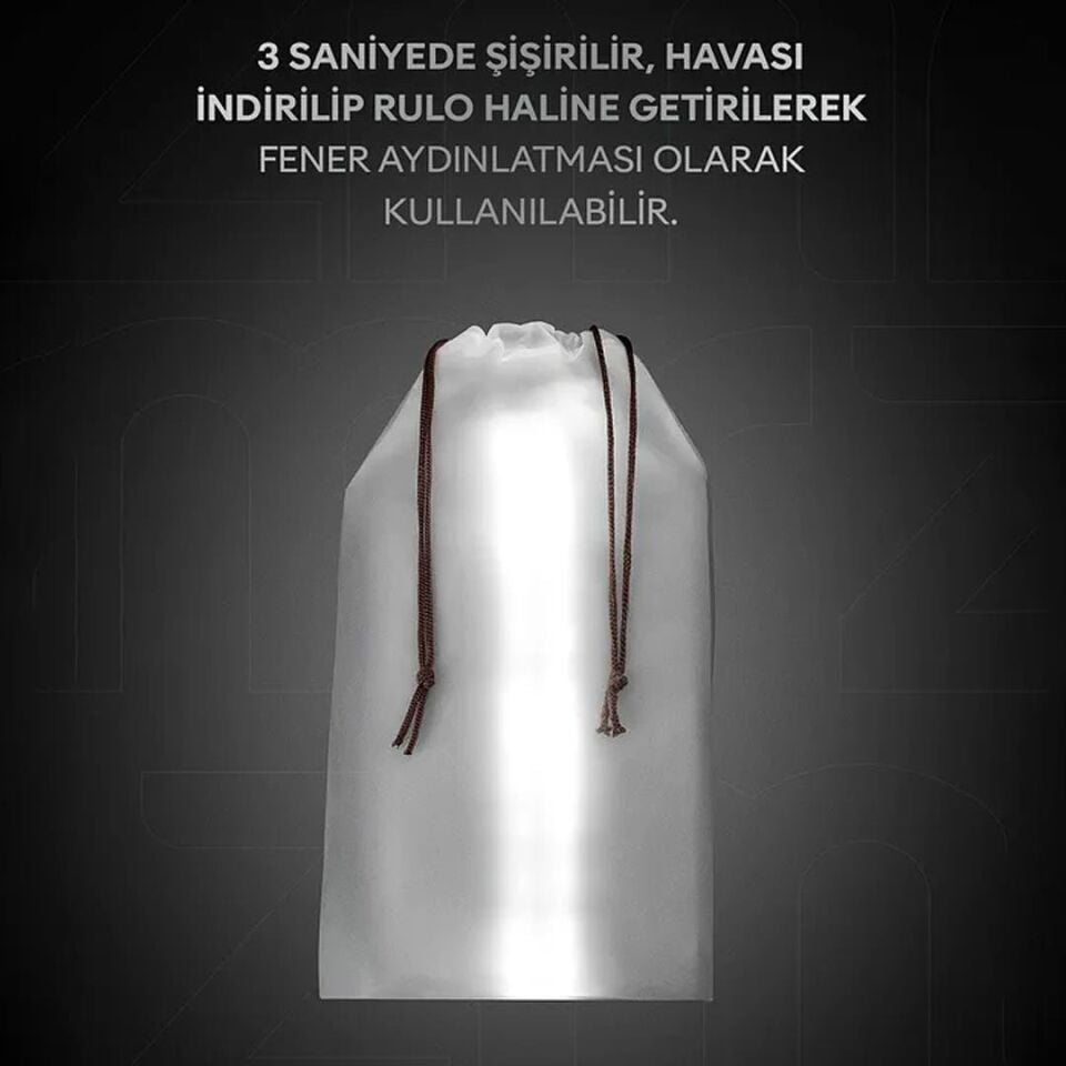 Ayt Zmr-385 Katlanır Şişirilebilir Beyaz Ledli Aydınlatma Tüpü Usb Ve Solar Güneş Enerjisi Şarjlı Armatür Kamp Lambası