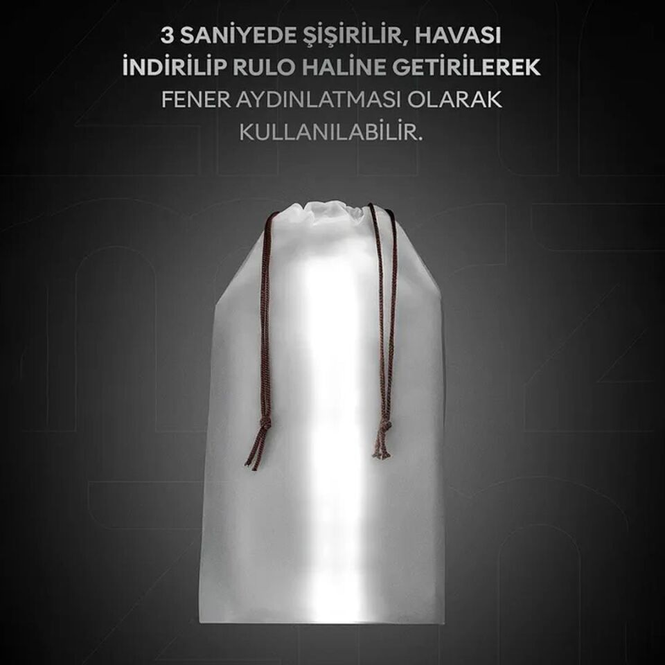 Ayt Zmr-385 Katlanır Şişirilebilir Beyaz Ledli Aydınlatma Tüpü Usb Ve Solar Güneş Enerjisi Şarjlı Armatür Kamp Lambası