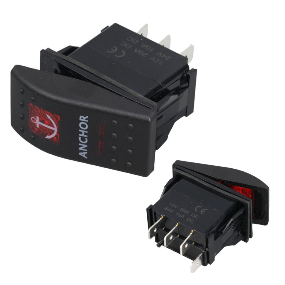 Ayt Çapa Irgatı Sembollu Işıksız Araç On Off Aç Kapa Yaylı Anahtar Düğme Oto İçin 12-24 Volt Switch 4 Pinli