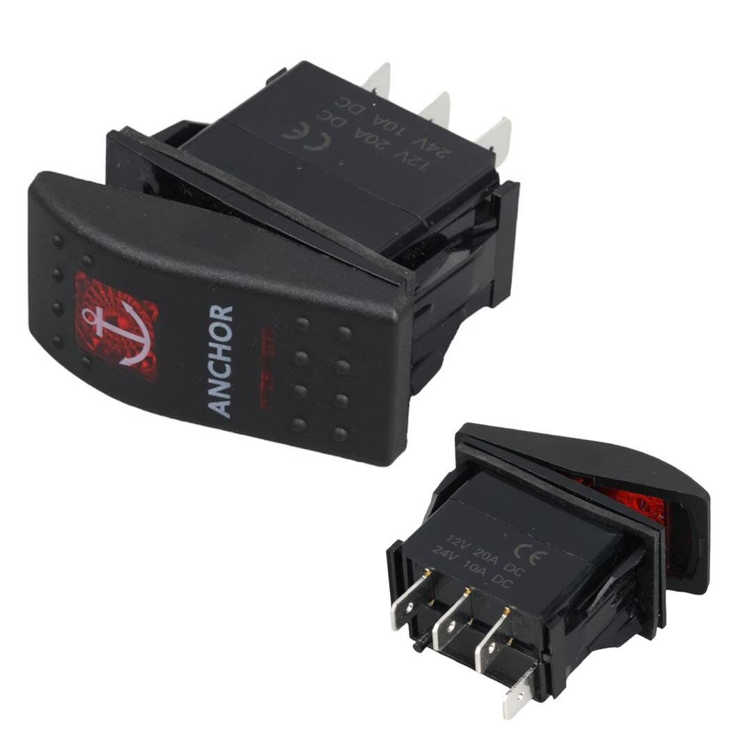 Ayt Çapa Irgatı Sembollu Işıksız Araç On Off Aç Kapa Yaylı Anahtar Düğme Oto İçin 12-24 Volt Switch 4 Pinli