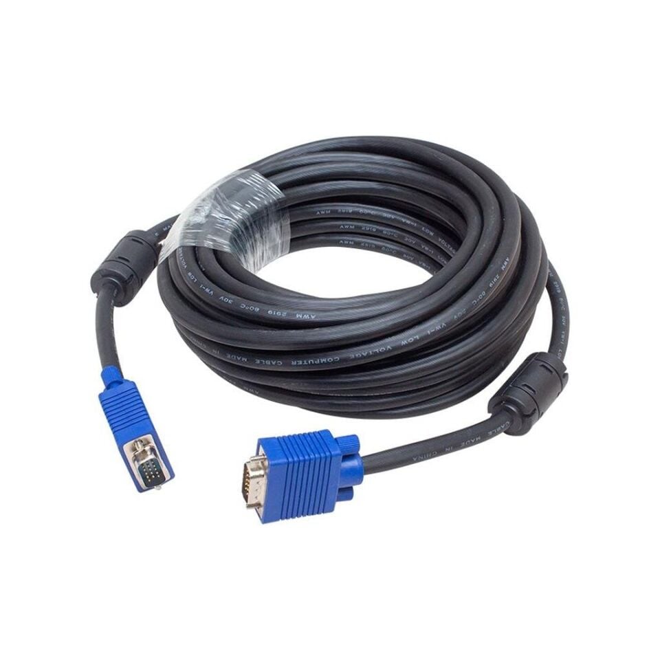 Powermaster 15 Pin Erkek Erkek 10 Metre VGA Kablo Bilgisayar Monitör Dvr Kayıt Cihazı Arası Görüntü Kablosu