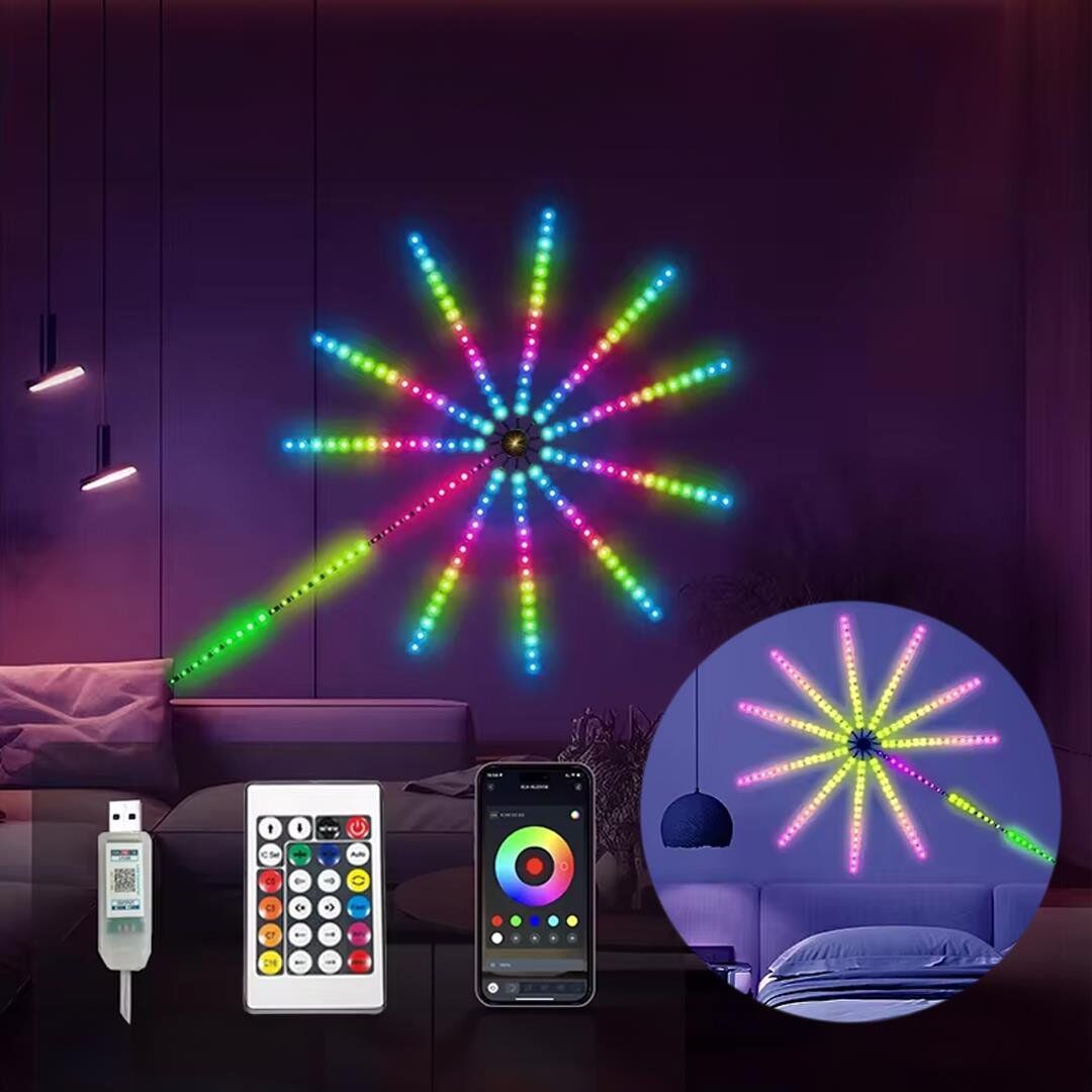 Sunup Rgb Renkli Led’li Işıklı Ses Kontrüllü Havai Fişek Cihazı Led Lamba Aydınlatma