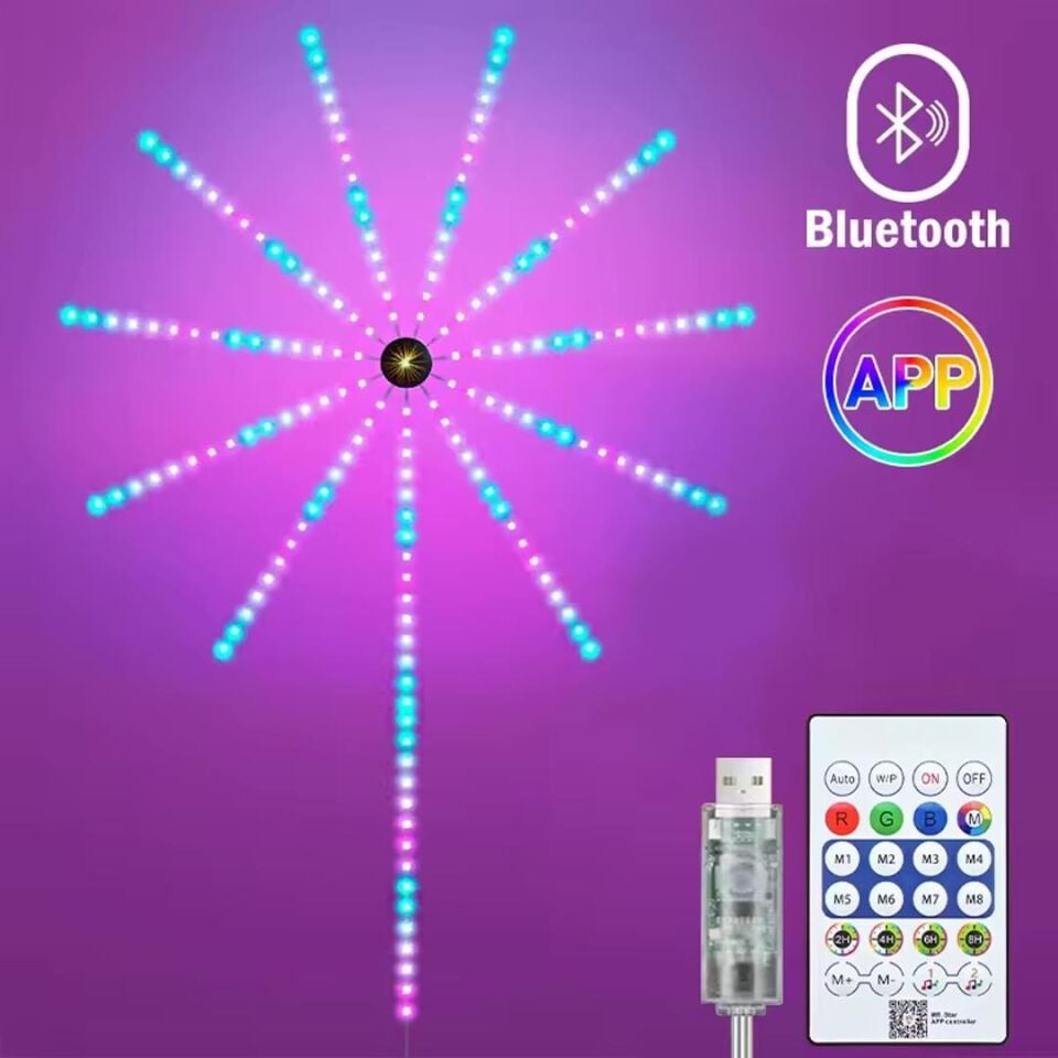 Sunup Rgb Renkli Led’li Işıklı Ses Kontrüllü Havai Fişek Cihazı Led Lamba Aydınlatma
