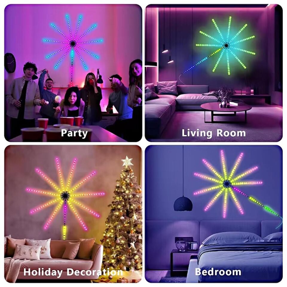 Sunup Rgb Renkli Led’li Işıklı Ses Kontrüllü Havai Fişek Cihazı Led Lamba Aydınlatma