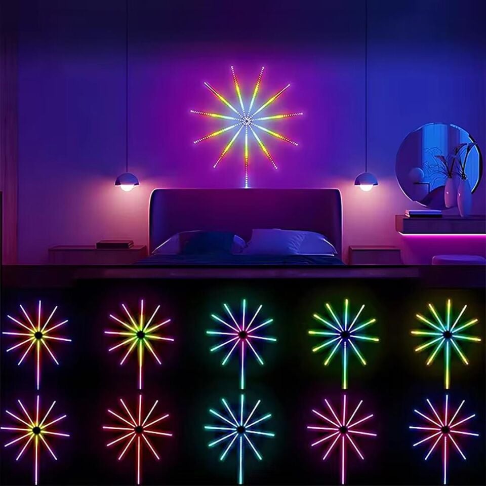 Sunup Rgb Renkli Led’li Işıklı Ses Kontrüllü Havai Fişek Cihazı Led Lamba Aydınlatma