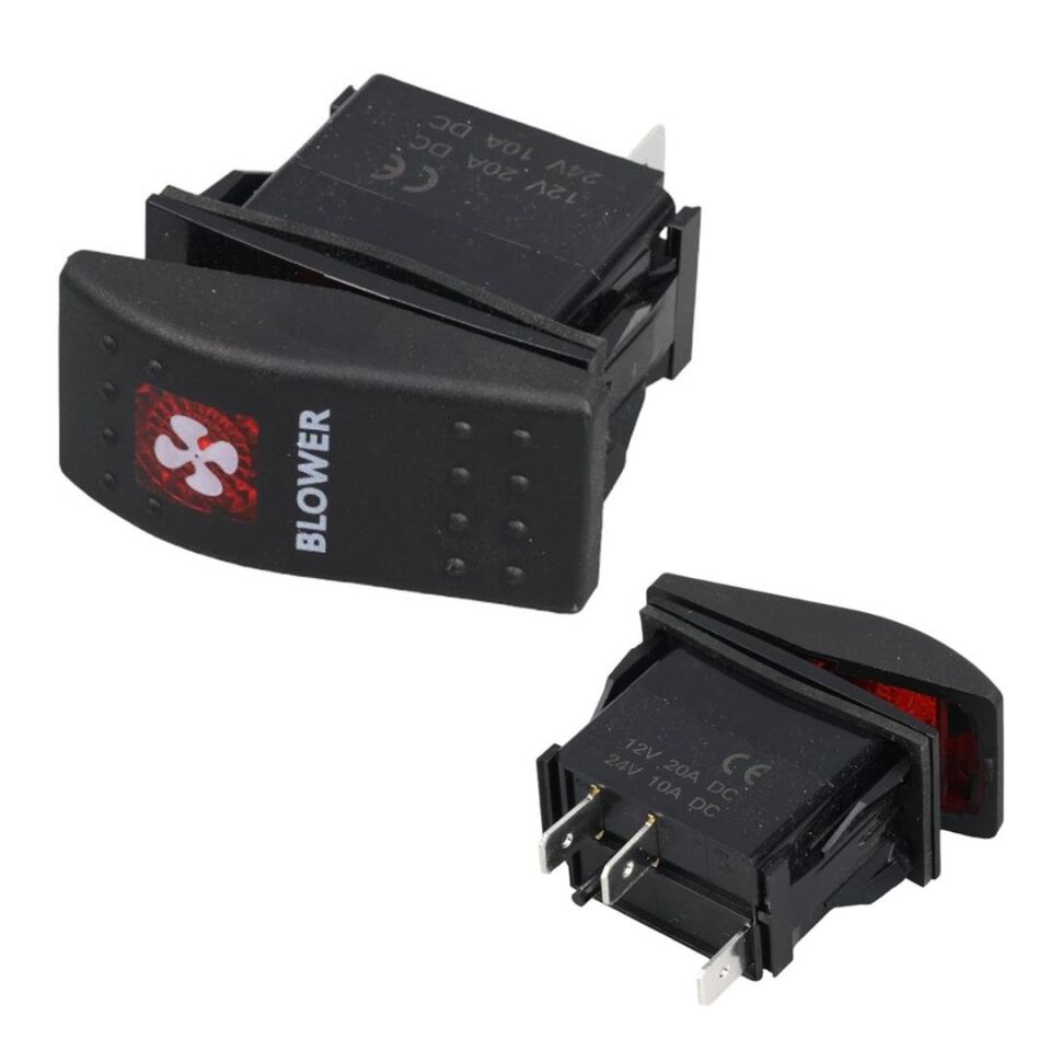 Ayt Havalandırma Sembollu Lambalı Işıklı Araç On Off Aç Kapa Anahtar Düğme Oto İçin 12-24 Volt Switch 3 Pinli