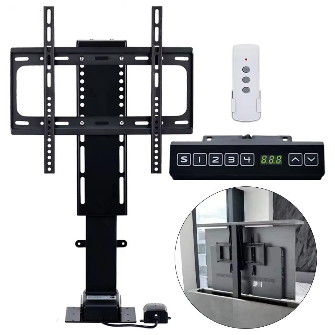 Powermaster 32-57 İnç Ayarlanabilir Yükseklik Uzaktan Kumandalı Lcd Led TV Kaldırma Aparatı Lift Asansörü 80 Kg Taşır