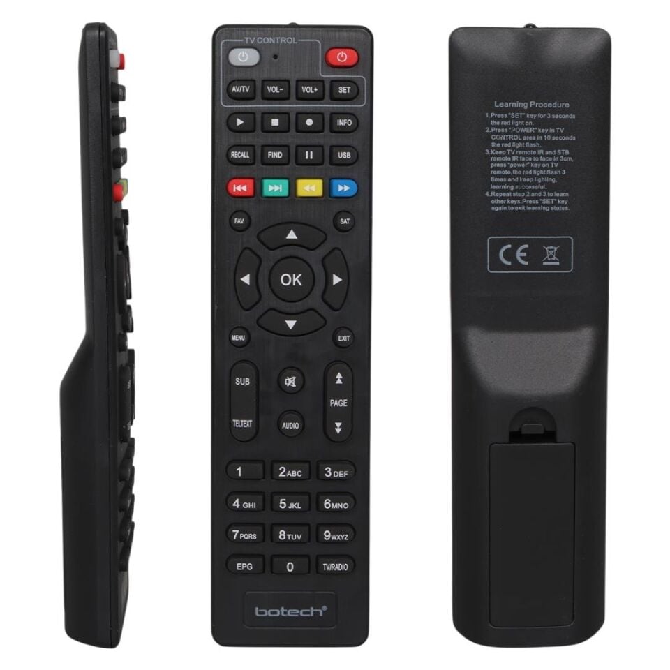 Ayt Plato Multi Mini Scart Hd Botech Mini Scart Hd Botech Piko 502 HD TV Kontrollü Uydu Alıcı Kumandası