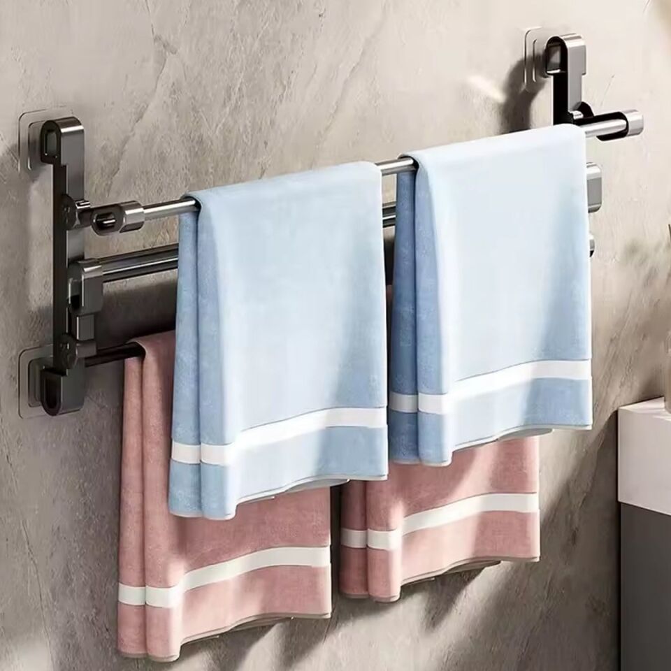 Sunup SN-30748 Siyah Duvara Monte 65 Cm Çok Amaçlı Pratik Terlik Ayakkabı Ve Havlu Düzenleyici