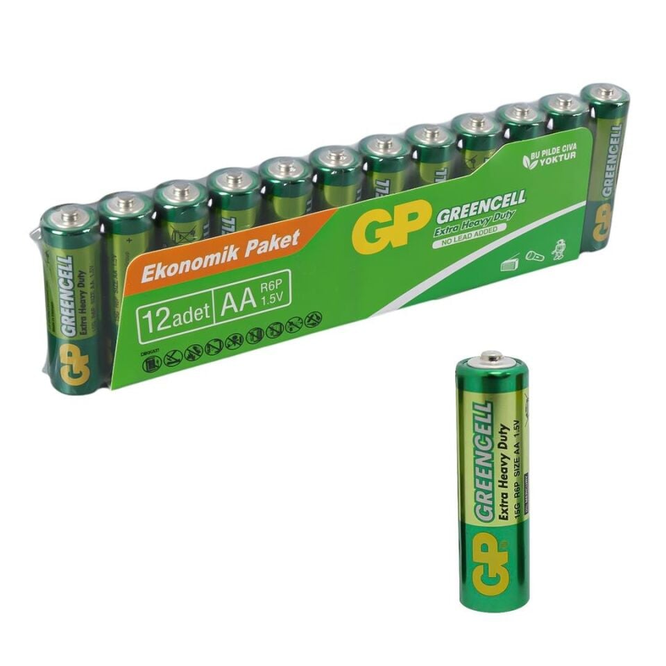 GP 15G-2VS12 Greencell AA Kalem Pil 12 li Paket