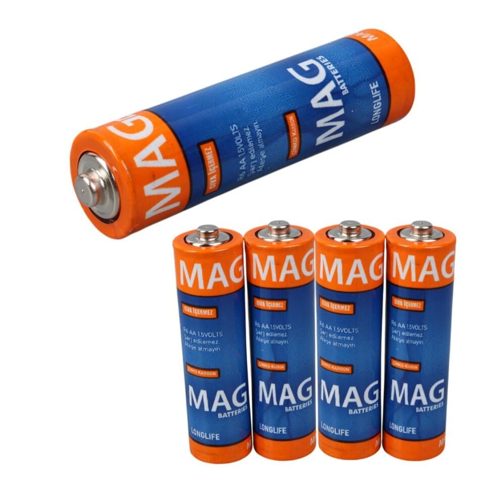Mag Batteries MG-26171 Karbon Çinko AA 60'Lı Paket Kalem Pil (AA,R6 UM-3)